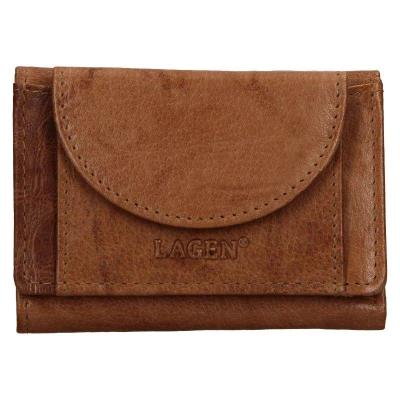 Lagen W-2030 Unisex mini peněženka kožená - světle hnědá Lagen W-2030 Unisex mini peněženka kožená - světle hnědá