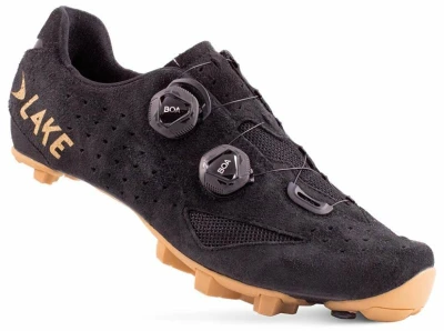 Lake MX238 Gravel Carbon černá semiš/zlatá tretry POUZE EU 42,5 wide (VÝPRODEJ)