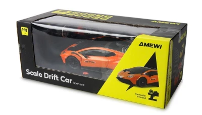 Lamborghini Huracan STO RC Drift Car 4WD LED 1:18 RTR licencované oranžové