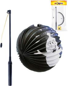 Lampion Halloween koule Duch 25cm na svíčku / žárovku s hůlkou na baterie Světlo