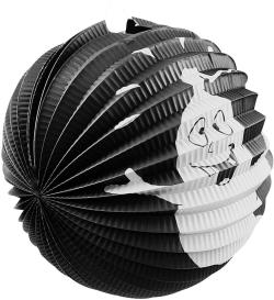 Lampion Halloween koule Duch 25cm na žárovku s hůlkou na baterie Světlo