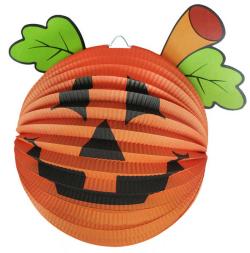 Lampion kulatý krčený dýně 25 cm čajová svíčka Halloween Lampion kulatý krčený dýně 25 cm čajová svíčka Halloween