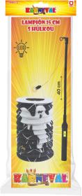 Lampion válec 15cm Halloween duch na svíčku / žárovku s hůlkou na baterie Světlo
