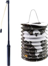 Lampion válec 15cm Halloween duch na svíčku / žárovku s hůlkou na baterie Světlo