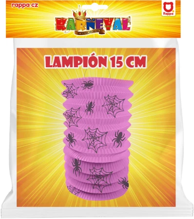 Lampion válec 15cm Halloween pavouci fialový na svíčku