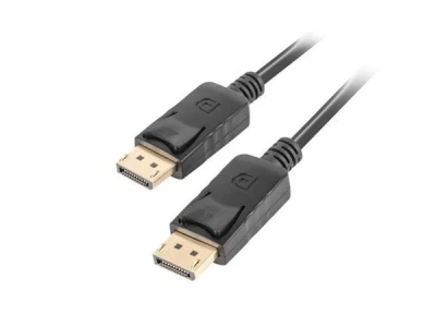 Lanberg Připojovací kabel DisplayPort 1.2 M/M, 4K@60Hz, délka 3m, černý, se západkou, zlacené konektory Lanberg Připojovací kabel DisplayPort 1.2 M/M, 4K@60Hz, délka 3m, černý, se západkou, zlacené konektory