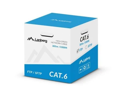 Lanberg FTP kabel CAT.6, Cu, délka 305m, šedý, CPR + Fluke passed, PVC Lanberg FTP kabel CAT.6, Cu, délka 305m, šedý, CPR + Fluke passed, PVC