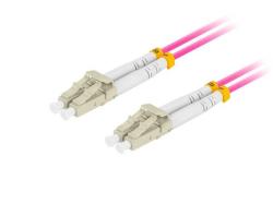 LANBERG optický patch cord MM LC/UPC-LC/UPC duplex 2m LSZH OM4 50/125 průměr 3mm, barva magenta