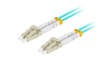 Lanberg Optický patch cord MM LC/UPC-LC/UPC duplex 5m LSZH OM3 50/125 průměr 3mm, barva cyan Lanberg Optický patch cord MM LC/UPC-LC/UPC duplex 5m LSZH OM3 50/125 průměr 3mm, barva cyan