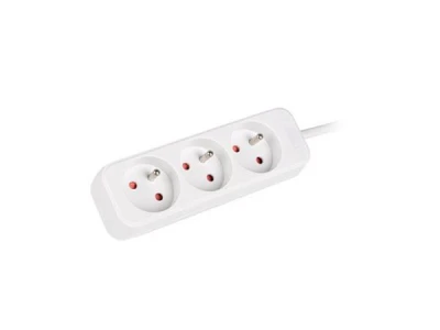 Lanberg Prodlužovací přívod 3M 3X klasická zásuvka měď kabel bílý Lanberg Prodlužovací přívod 3M 3X klasická zásuvka měď kabel bílý
