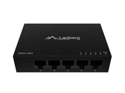Lanberg SWITCH DSM1-1005 5X 1GB/S UNMANAGED GIGABIT ETHERNET DESKTOP 12V (KOVOVÝ KRYT)