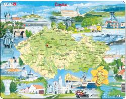 LARSEN Puzzle deskové vzdělávací Česká republika památky 78 dílků
