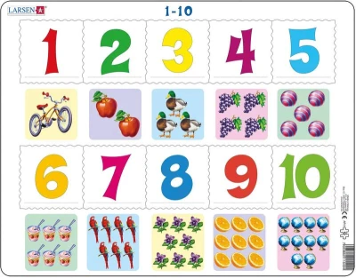 LARSEN Puzzle deskové vzdělávací Čísla 1-10 10 dílků