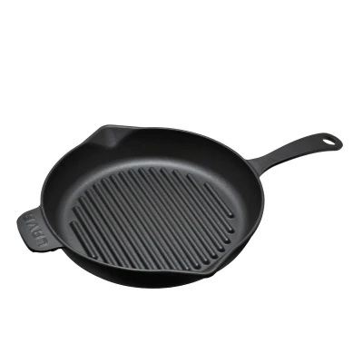 LAVA Metal černá litinová Ø 28 cm grilovací pánev s integrovanou rukojetí