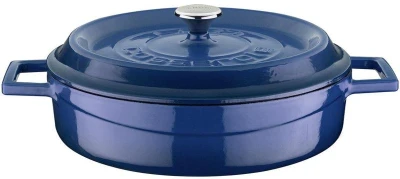 LAVA Metal LVYST24K2BLU modrý litinový kastrol Ø 24 cm, 2,4 l
