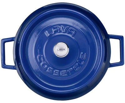LAVA Metal LVYST24K2BLU modrý litinový kastrol Ø 24 cm, 2,4 l