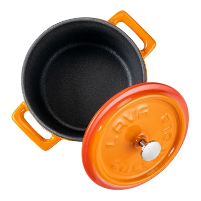 LAVA Metal oranžový litinový hrnec Ø 10 cm, 0,35 l