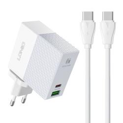 Ldnio Nástěnná nabíječka A2620C USB, USB-C 65W + kabel USB-C - USB-C