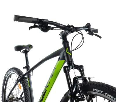 Leader Fox MXC 26 GENT BLACK MATT/GREEN (9 Speed) juniorské horské kolo + výbava zdarma