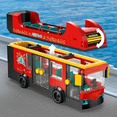 Lego CITY Červený dvoupodlažní vyhlídkový autobus 60407 (stavebnice)