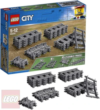Lego CITY Koleje rovné a zahnuté doplněk k vláčkodráze 60205 (stavebnice) Lego CITY Koleje rovné a zahnuté doplněk k vláčkodráze 60205 (stavebnice)