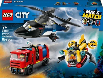 LEGO CITY Remix: Helikoptéra, hasičský vůz a ponorka 60462 (stavebnice) LEGO CITY Remix: Helikoptéra, hasičský vůz a ponorka 60462 (stavebnice)