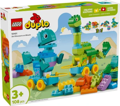 Lego DUPLO Dinosauři na kolečkách 3v1 10451 (stavebnice) Lego DUPLO Dinosauři na kolečkách 3v1 10451 (stavebnice)