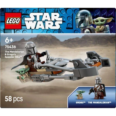 Lego STAR WARS Mandalorian a Grogu a spídrová motorka 75436 (stavebnice)