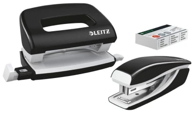 Leitz Set mini sešívačky a děrovačky WOW, černá
