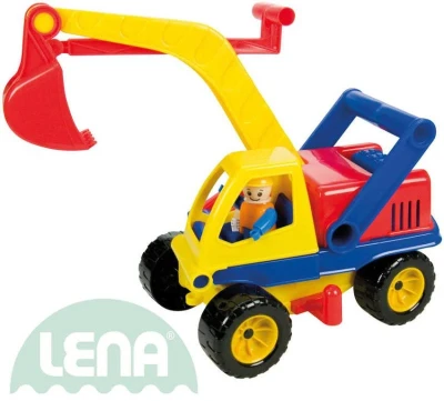 Lena Aktivní plastový bagr 35cm set s řidičem funkční 4151 Lena Aktivní plastový bagr 35cm set s řidičem funkční 4151