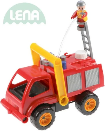 Lena Auto hasičské plastové 29cm aktivní hasiči stříkací vodu set s panáčkem 415