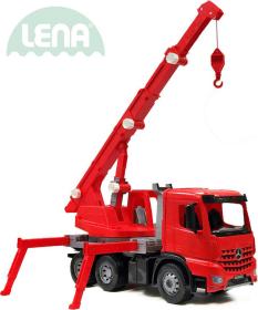 Lena Auto jeřáb Mercedes Arocs 70cm funkční červený plast Lena Auto jeřáb Mercedes Arocs 70cm funkční červený plast