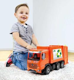 Lena Auto Mercedes Arocs popelářské 54cm set s popelnicí a kontejnerem v krabici