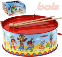 Lena BOLZ Bubínek dětský potisk indiáni kov 20cm set se 2 paličkami Lena BOLZ Bubínek dětský potisk indiáni kov 20cm set se 2 paličkami