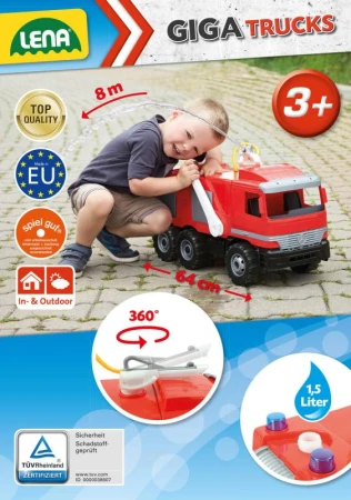 Lena GIGA TRUCKS Auto Mercedes hasiči s vodním dělem stříká vodu