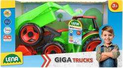 Lena GIGA TRUCKS Traktor s nákládací lžící funkční set s přívěsem na písek