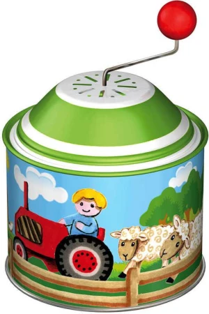 Lena Skříňka hrající Farma 8cm retro mlýnek na kličku s melodií kov Lena Skříňka hrající Farma 8cm retro mlýnek na kličku s melodií kov
