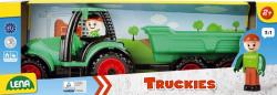 Lena Truckies traktor funkční s vlečkou 32cm set s panáčkem v krabici 1625
