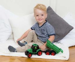 Lena Truckies traktor funkční s vlečkou 32cm set s panáčkem v krabici 1625