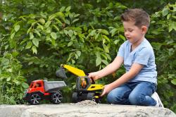 Lena TRUXX 2 auto bagr funkční set s figurkou plast v krabici