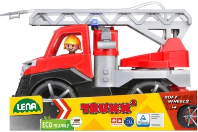 Lena TRUXX 2 auto hasiči funkční set s figurkou stříká vodu plast v krabici