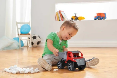 Lena TRUXX 2 auto nákladní sklápěčka funkční set s figurkou plast v krabici