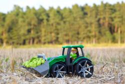Lena TRUXX 2 auto traktor se lžící funkční set s figurkou plast v krabici
