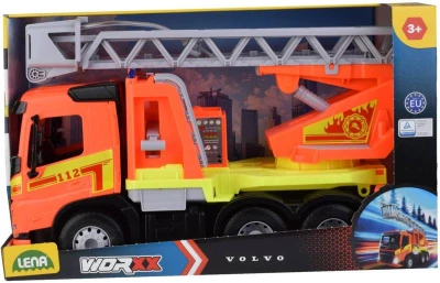Lena WORXX Auto hasičské Volvo Hasiči s žebříkem stříká vodu