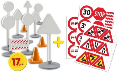 Lena Značky dopravní 16cm set s doplňky 17ks v krabici plast 04440