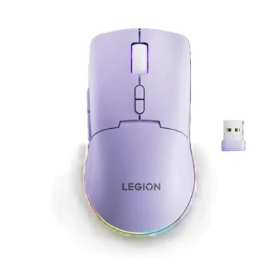 Lenovo Legion M220 Wireless RGB Gaming Mouse - herní myš s RGB podsvícením , třemi režimy připojení, ve světle fialové
