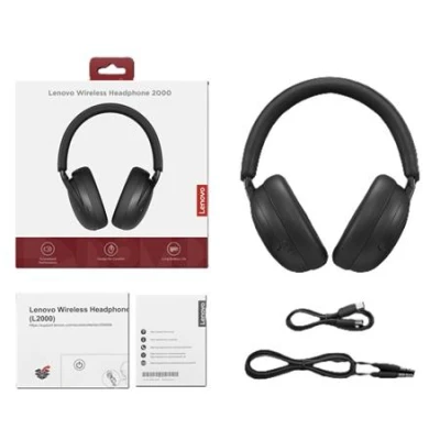 Lenovo Wireless Headphone 2000 = bezdrátová (BT 6.0), skořepinová sluchátka, černá