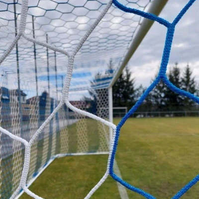 LEÓN DE ORO Football HEX M120 fotbalová síť bílá-modrá