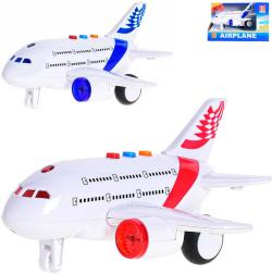 Letadlo 17cm plastové na setrvačník na baterie Světlo Zvuk 2 barvy Letadlo 17cm plastové na setrvačník na baterie Světlo Zvuk 2 barvy