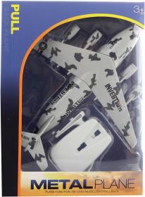 Letadlo army kovové zpětný chod se stojánkem na baterie 2 barvy Světlo Zvuk